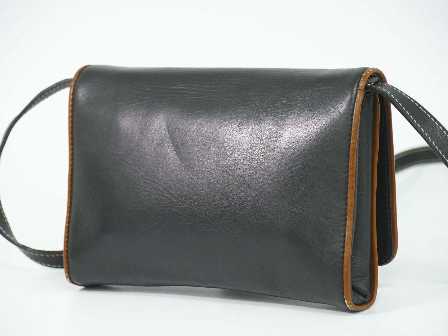 Celine Leather Shoulder Bag Pochette Black — view 2