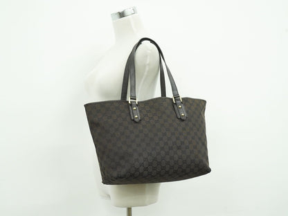 Gucci GG Canvas Shoulder Bag Tote Brown — view 6