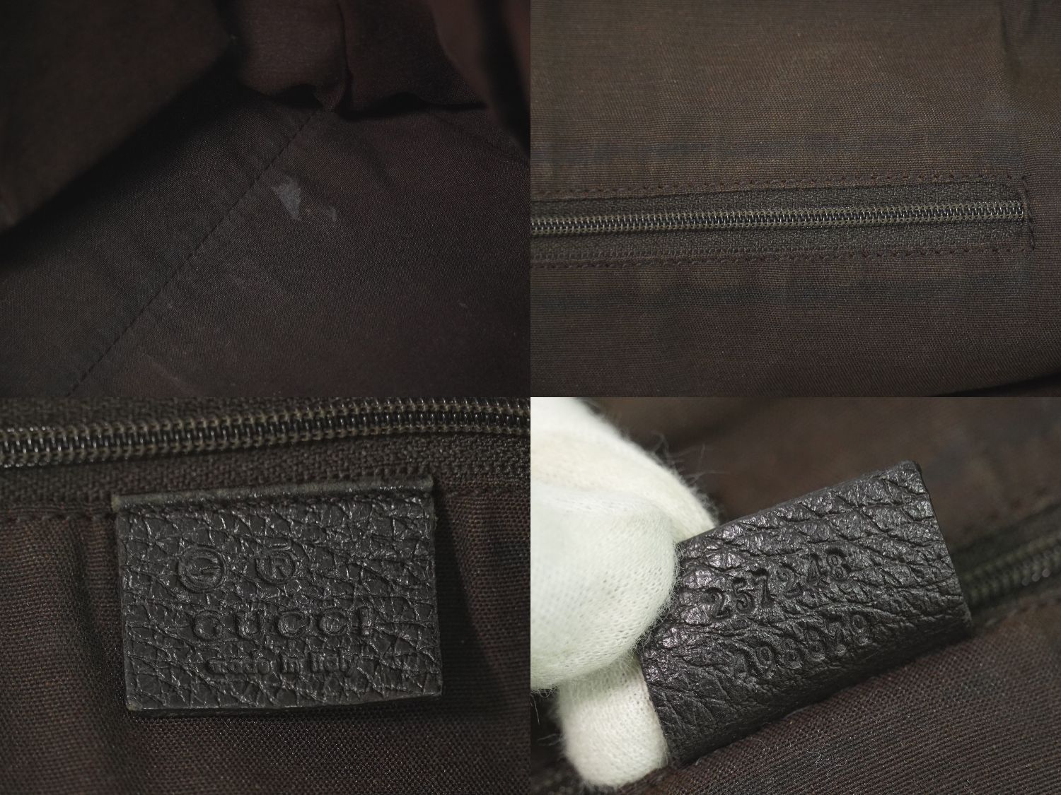 Gucci GG Canvas Shoulder Bag Tote Brown — view 9
