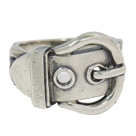 Hermes Boucle Seller 925 Ring 51 Silver Sellier
