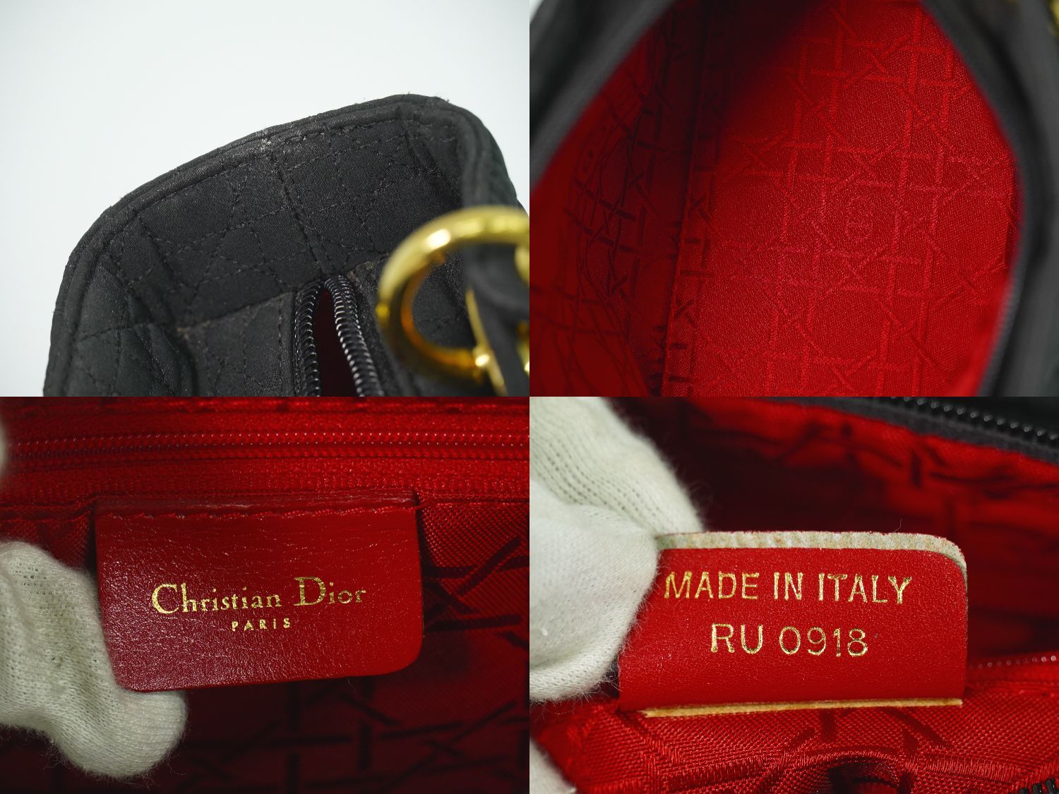 Dior Lady Cannage Handbag Canvas Black — view 9
