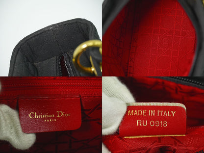 Dior Lady Cannage Handbag Canvas Black — view 9