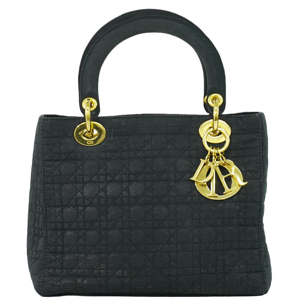Dior Lady Cannage Handbag Canvas Black