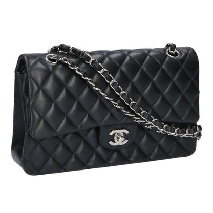 Chanel Quilted 25 Lambskin Double Flap Chain Shoulder Bag 25