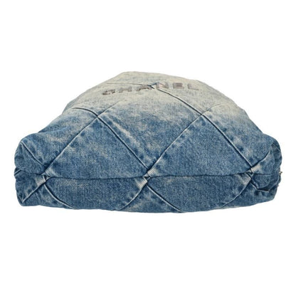 Chanel 22 Denim Chain Backpack — view 4