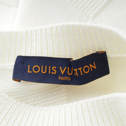 Louis Vuitton Cotton Logo Embroidery Damier Knit Sweater White — view 9