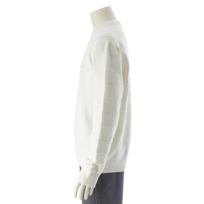 Louis Vuitton Cotton Logo Embroidery Damier Knit Sweater White — view 3
