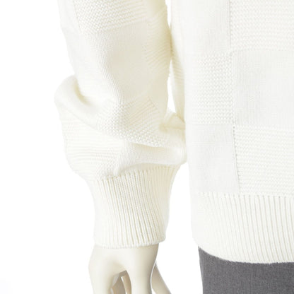 Louis Vuitton Cotton Logo Embroidery Damier Knit Sweater White — view 6