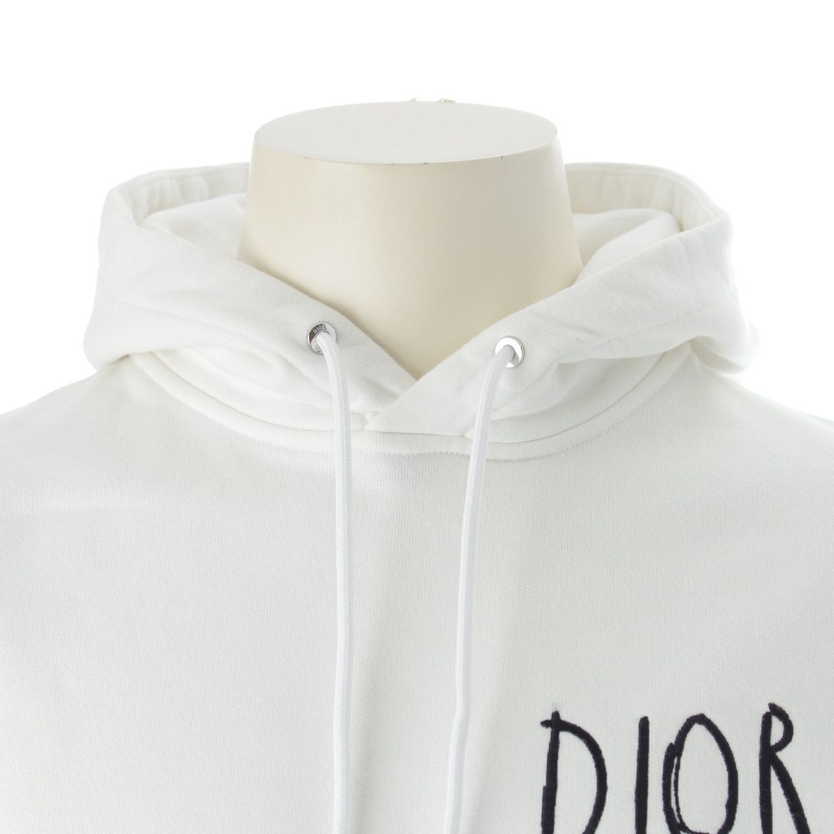 Dior Raymond Pettibon Embroidered Logo Hoodie Top White XS — view 5