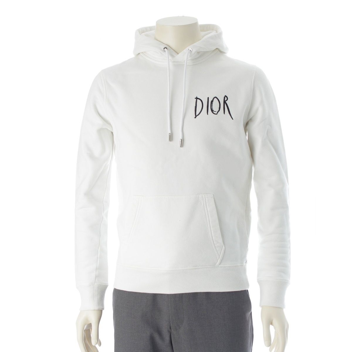Dior Raymond Pettibon Embroidered Logo Hoodie Top White XS