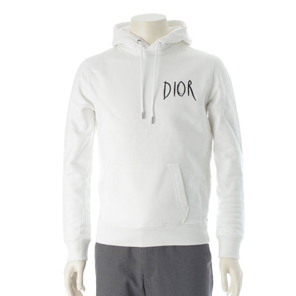 Dior Raymond Pettibon Embroidered Logo Hoodie Top White XS