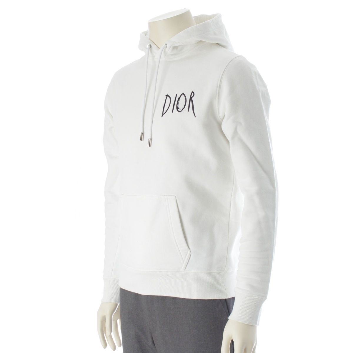 Dior Raymond Pettibon Embroidered Logo Hoodie Top White XS — view 2