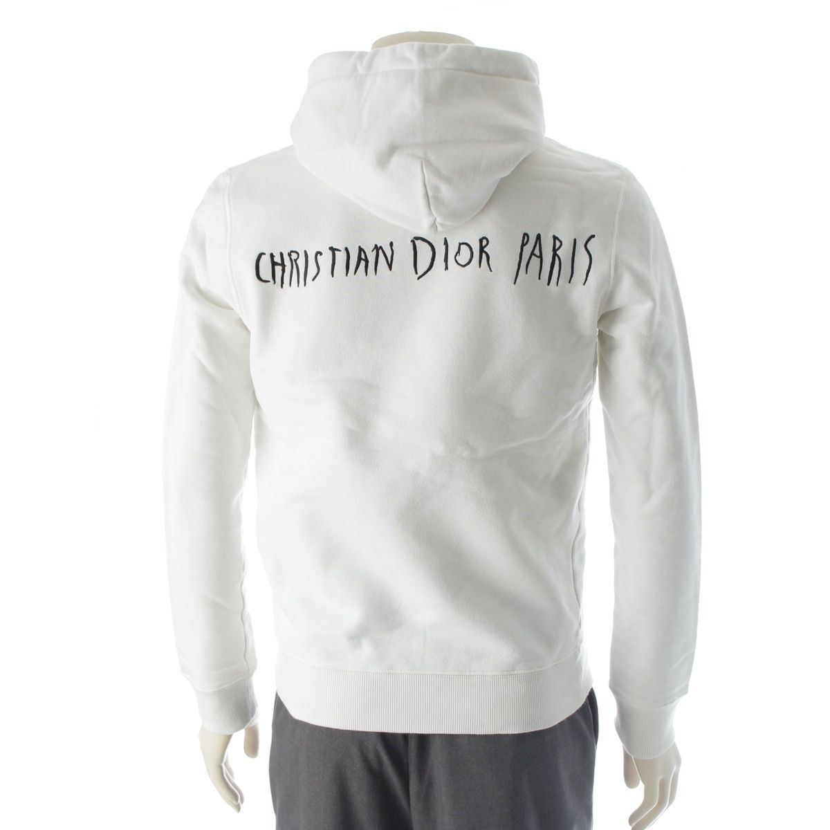 Dior Raymond Pettibon Embroidered Logo Hoodie Top White XS — view 4