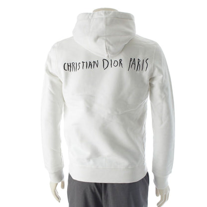 Dior Raymond Pettibon Embroidered Logo Hoodie Top White XS — view 4