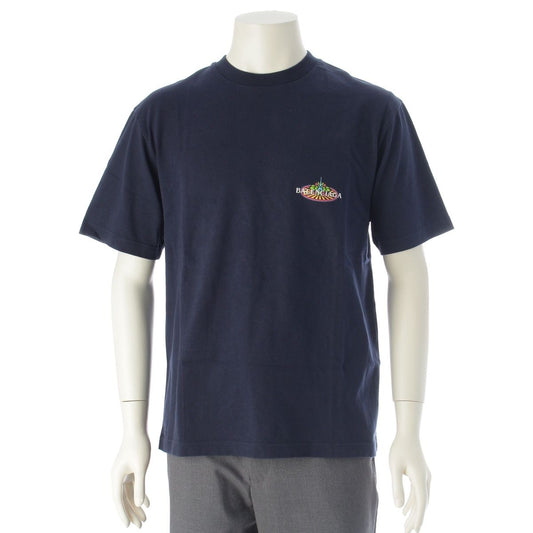 Balenciaga Bonjour Logo Short Sleeve T-Shirt Navy XS