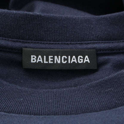 Balenciaga Bonjour Logo Short Sleeve T-Shirt Navy XS — view 9