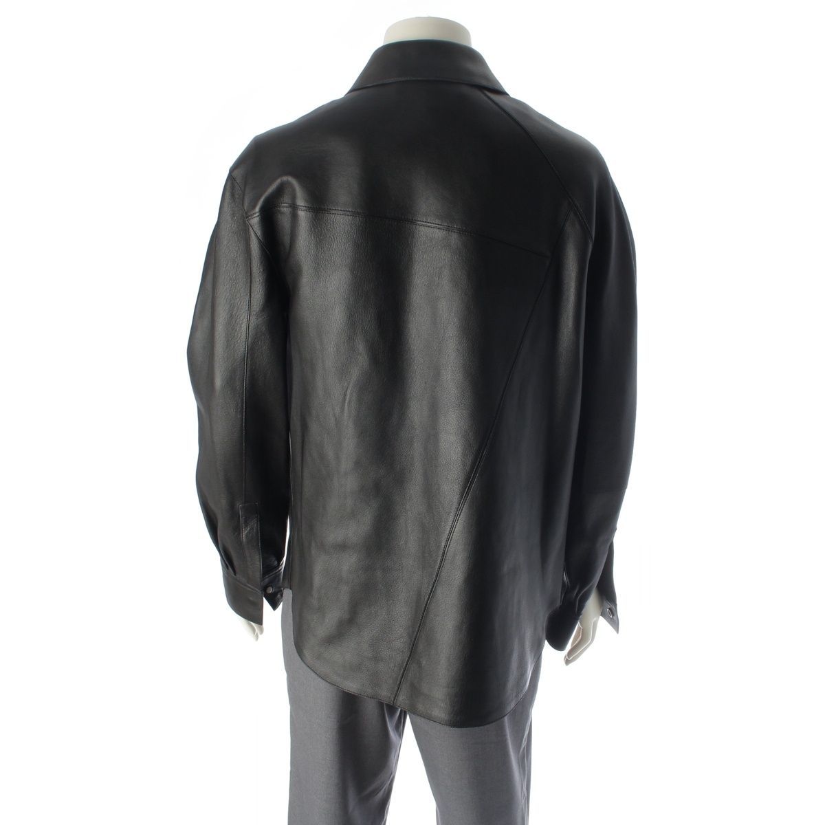 Loewe Leather Puzzle Silver Jacket Shirt Top Black 44 — view 4