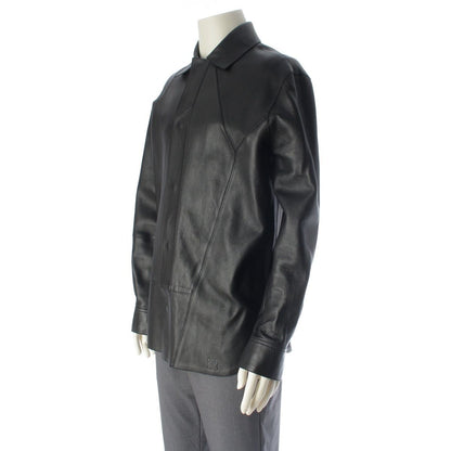 Loewe Leather Puzzle Silver Jacket Shirt Top Black 44 — view 2