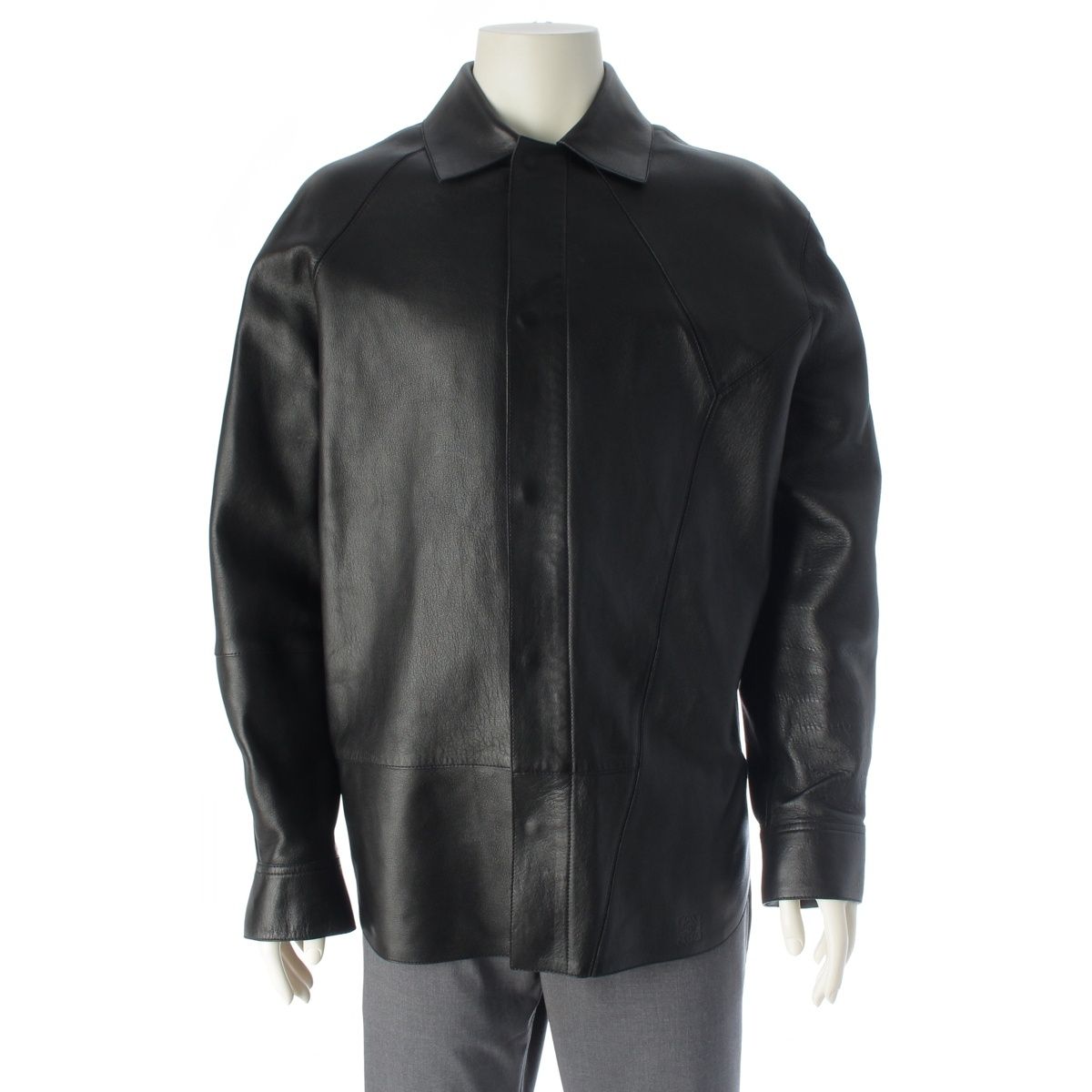 Loewe Leather Puzzle Silver Jacket Shirt Top Black 44