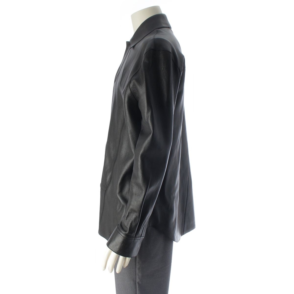 Loewe Leather Puzzle Silver Jacket Shirt Top Black 44 — view 3