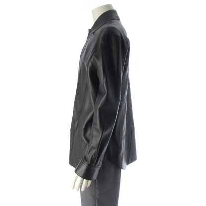 Loewe Leather Puzzle Silver Jacket Shirt Top Black 44 — view 3