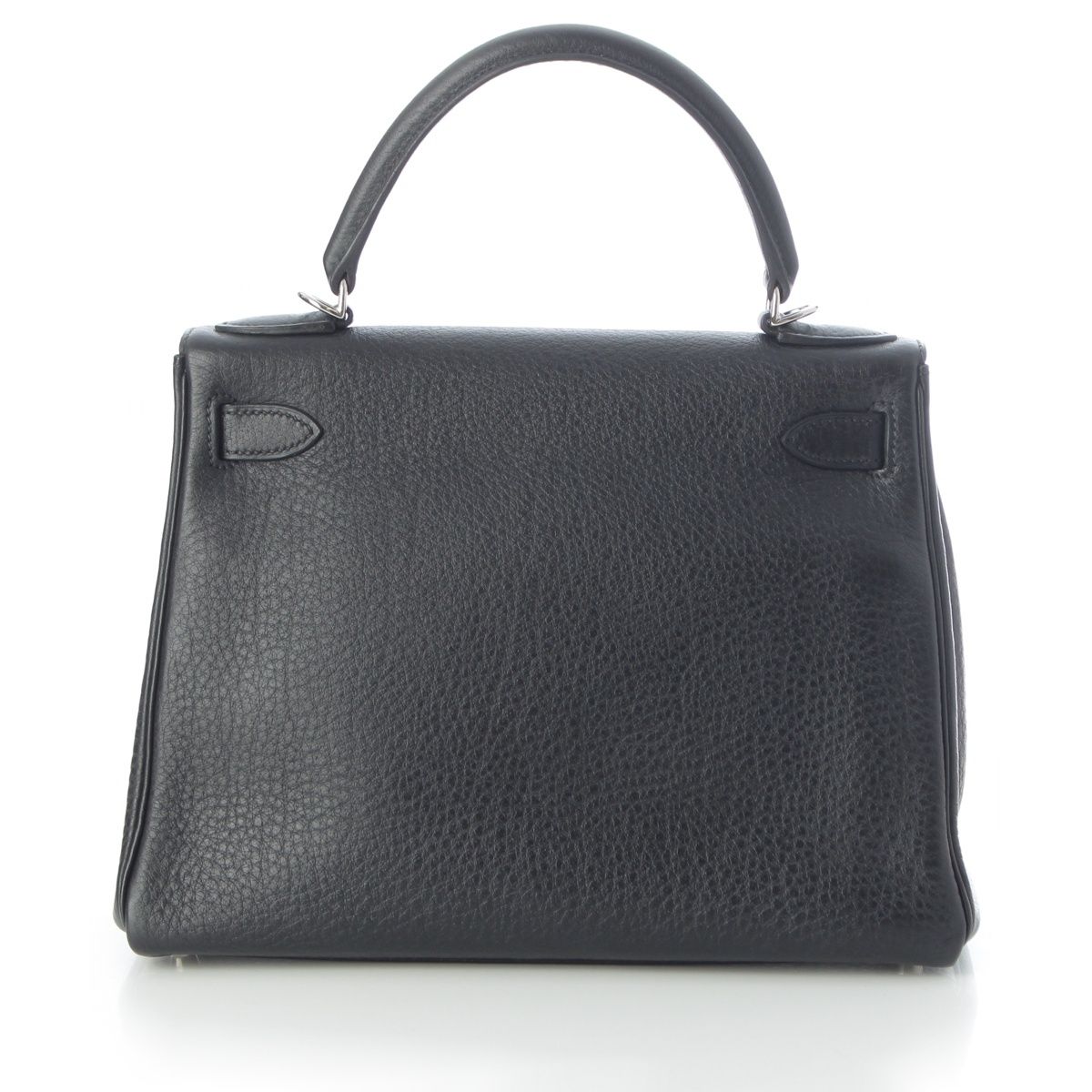 Hermes Kelly 28 Fjord Silver 2-Way Shoulder Handbag Black — view 5