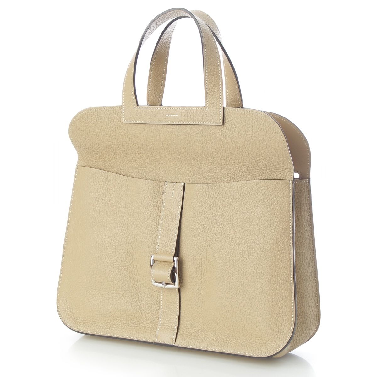 Hermes Halzan 31 Taurillon Clemence Silver 2-Way Shoulder Handbag a Trench — view 3