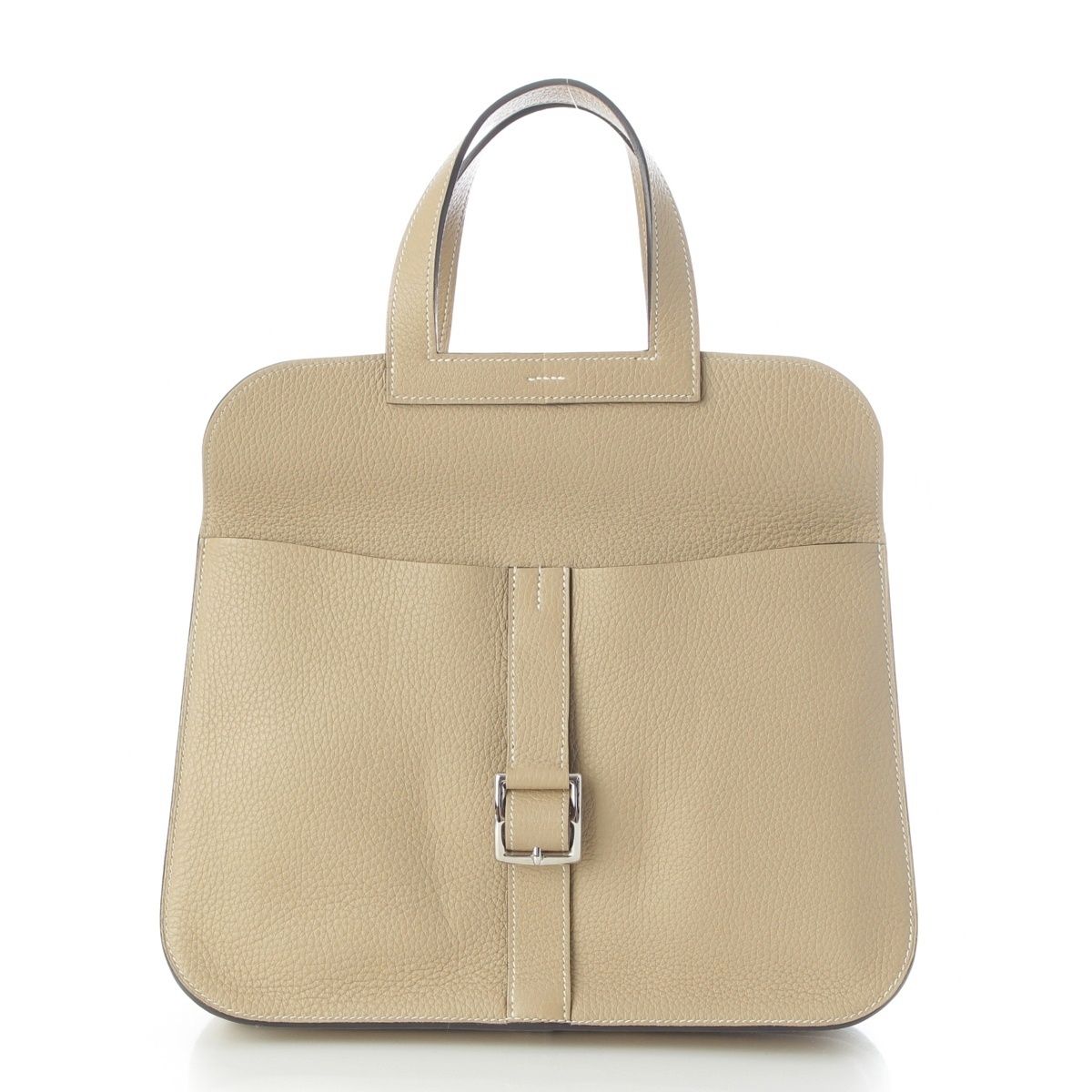 Hermes Halzan 31 Taurillon Clemence Silver 2-Way Shoulder Handbag a Trench — view 2