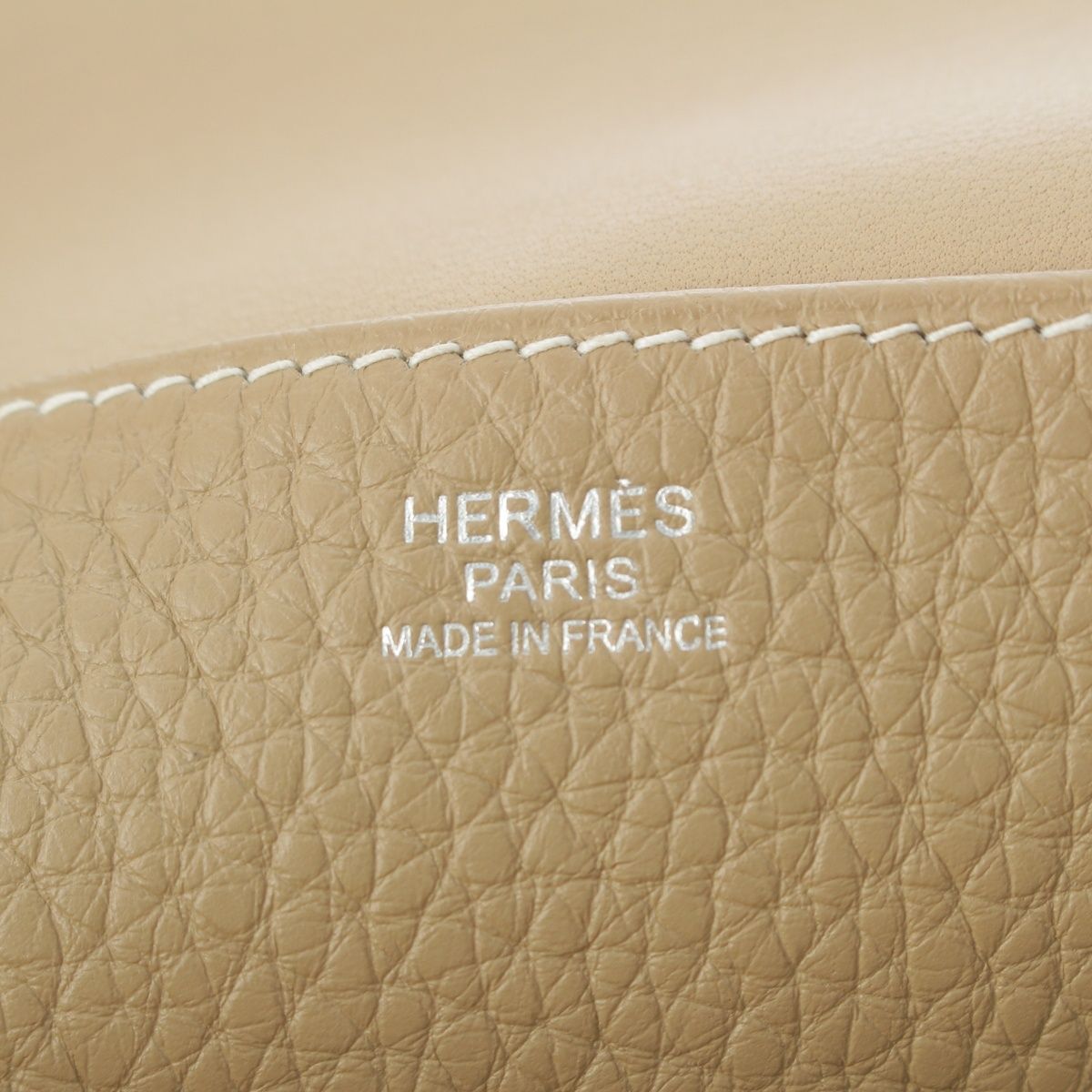 Hermes Halzan 31 Taurillon Clemence Silver 2-Way Shoulder Handbag a Trench — view 8