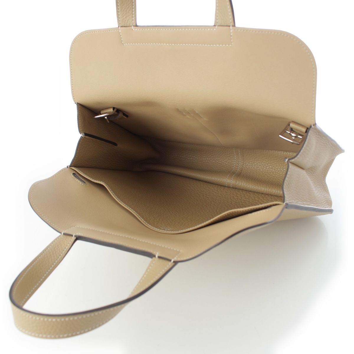 Hermes Halzan 31 Taurillon Clemence Silver 2-Way Shoulder Handbag a Trench — view 7