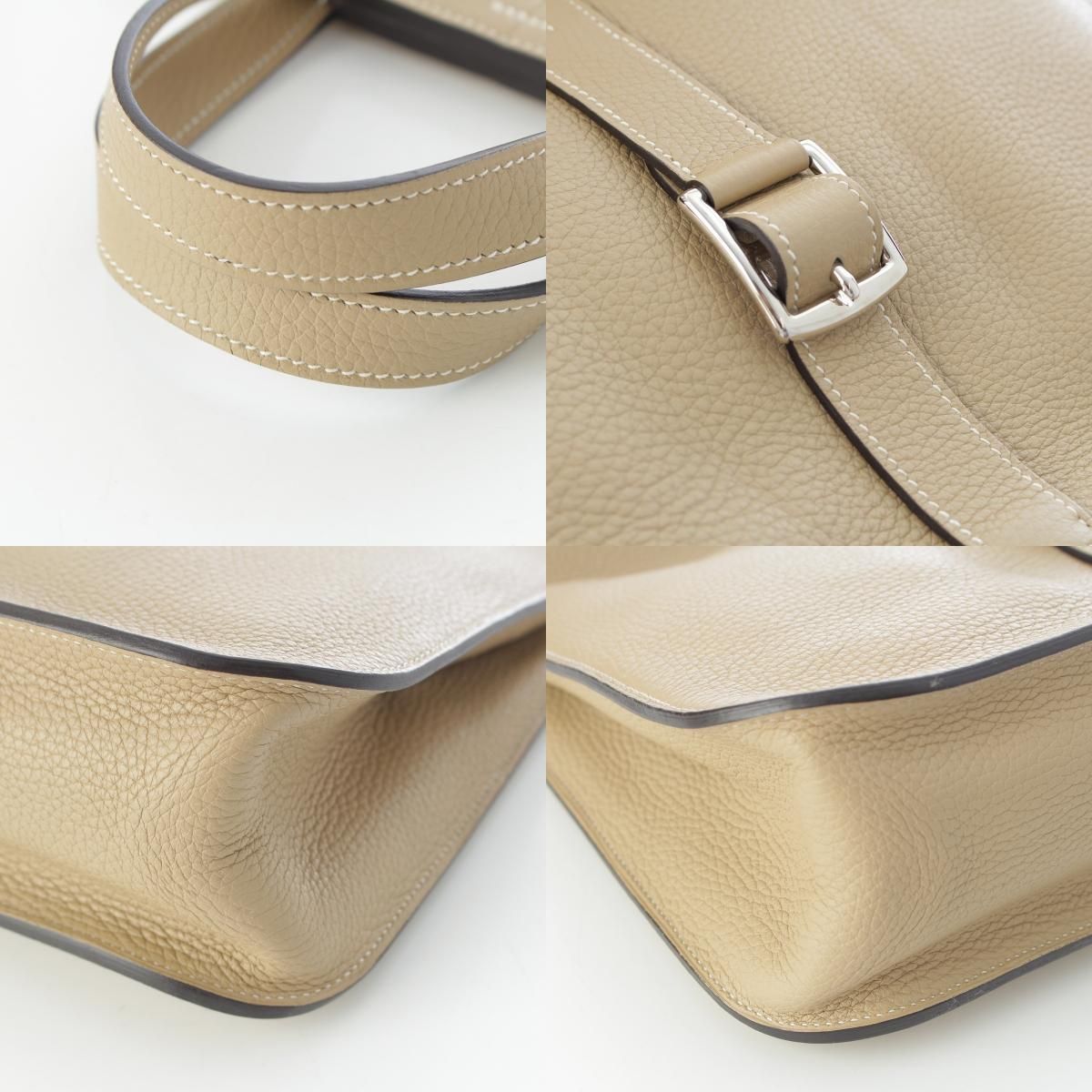 Hermes Halzan 31 Taurillon Clemence Silver 2-Way Shoulder Handbag a Trench — view 9