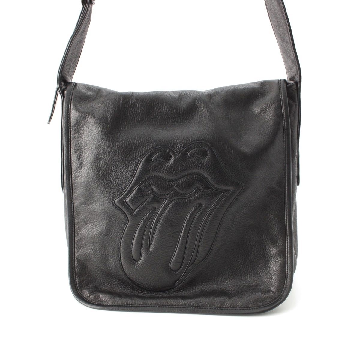 Chrome Hearts Ro Ring Stones Leather Shoulder Bag Black