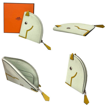 Hermes Coin Case Paddock Wallet Vert Fizz Cumin Chevre Mysore Horse — view 2