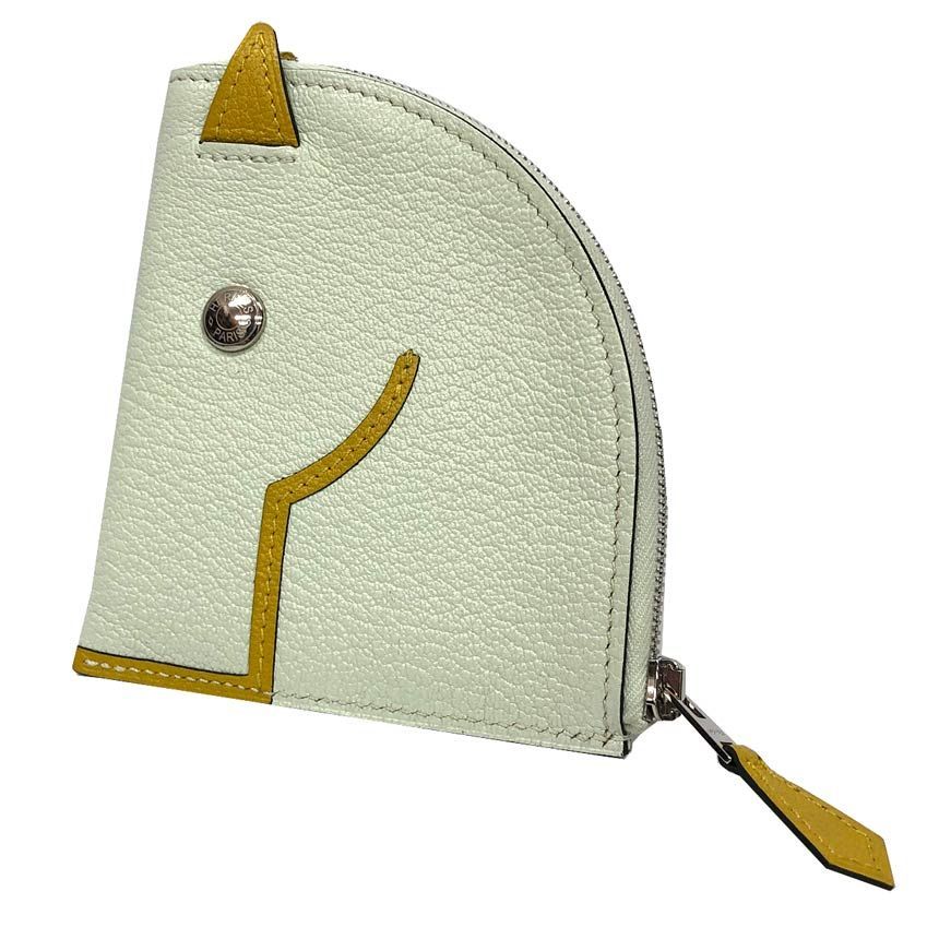 Hermes Coin Case Paddock Wallet Vert Fizz Cumin Chevre Mysore Horse