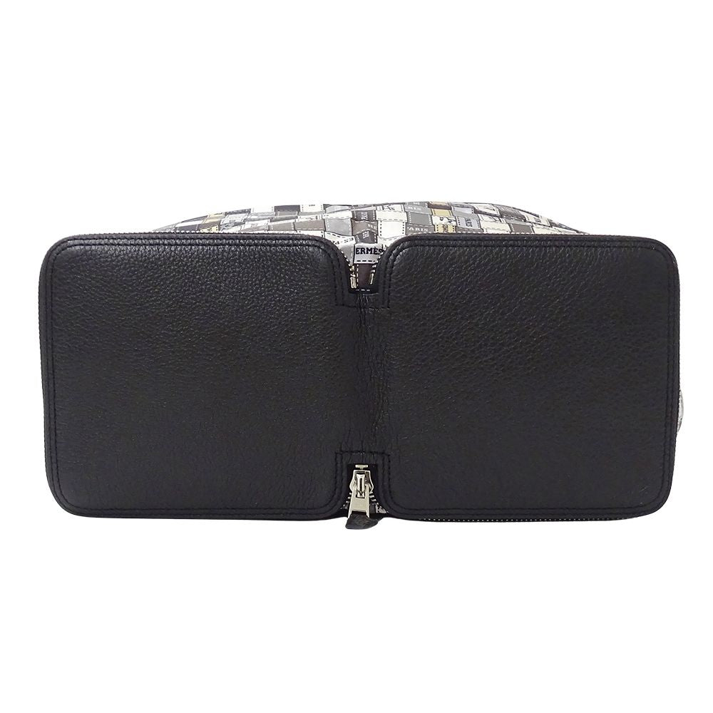 Hermes Tote Silky Pop Silk Buffalo Skipper Black Eco Foldable — view 3