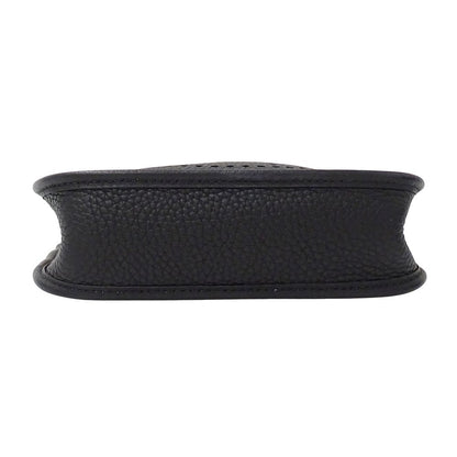 Hermes Shoulder Bag Evelyne TPM Taurillon Clemence Black Gold Small — view 3