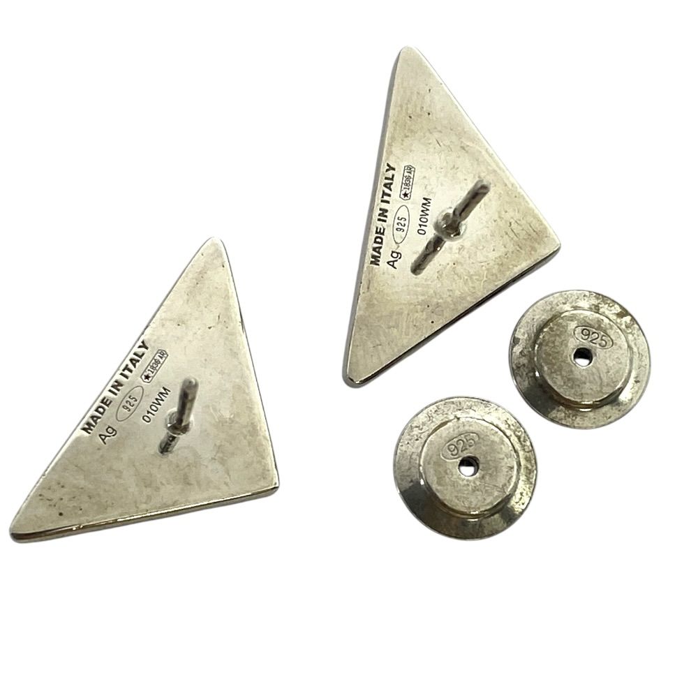Prada Earrings Triangle Logo Silver Mode — view 8