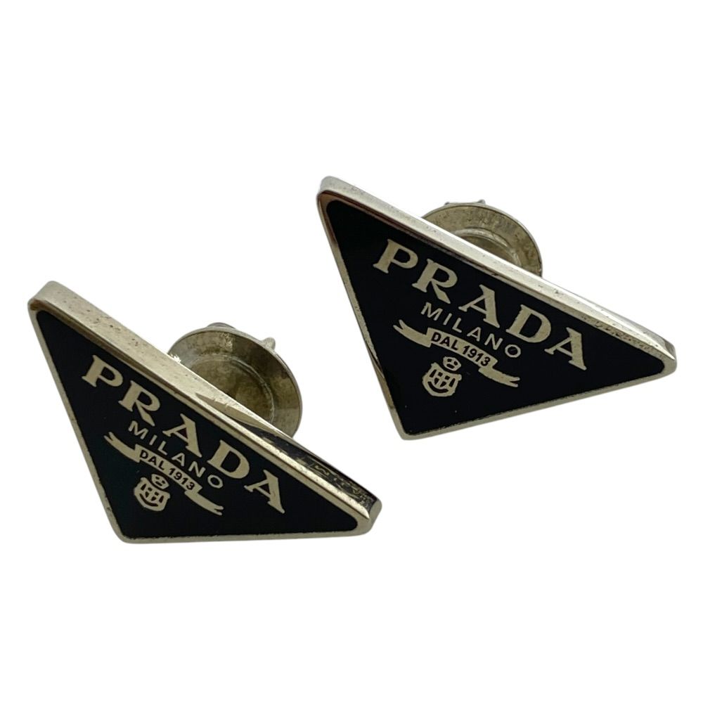 Prada Earrings Triangle Logo Silver Mode — view 2
