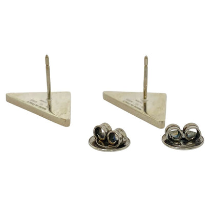 Prada Earrings Triangle Logo Silver Mode — view 7