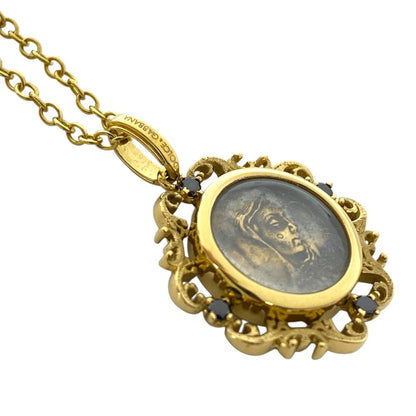 Dolce & Gabbana DG Mariamochi Necklace 750 18k Black Diamond Gold Gorgeous — view 3