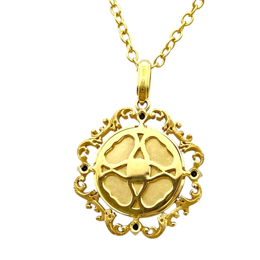 Dolce & Gabbana DG Mariamochi Necklace 750 18k Black Diamond Gold Gorgeous — view 2