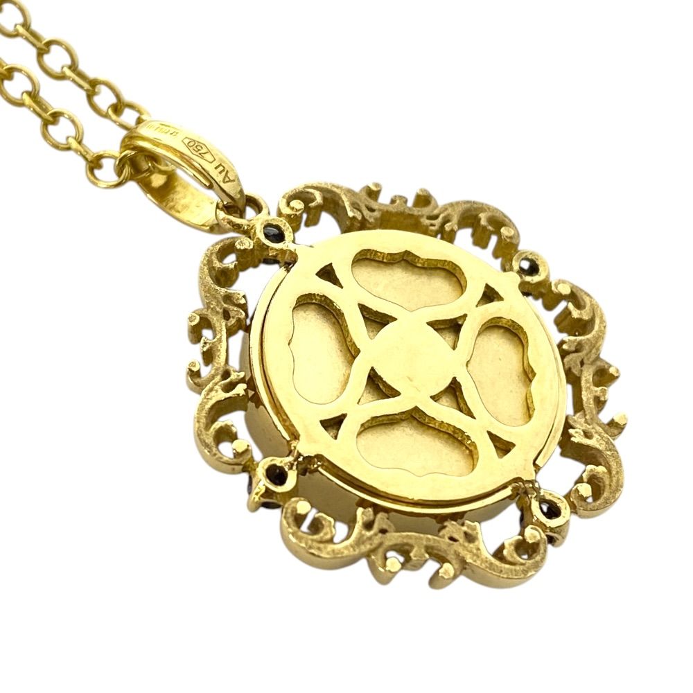 Dolce & Gabbana DG Mariamochi Necklace 750 18k Black Diamond Gold Gorgeous — view 5