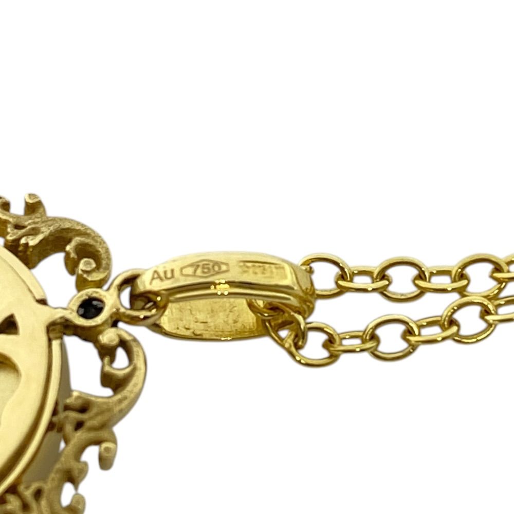 Dolce & Gabbana DG Mariamochi Necklace 750 18k Black Diamond Gold Gorgeous — view 7