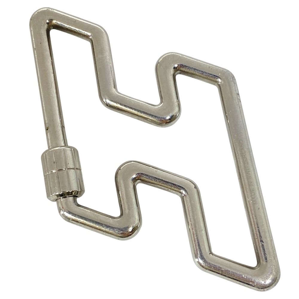 Hermes Too Speed Toe Charm Key Ring Key Holder Metal Silver Logo — view 2