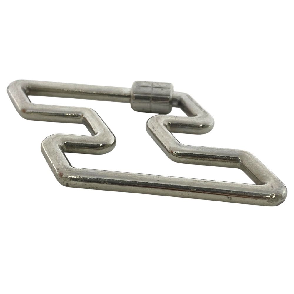 Hermes Too Speed Toe Charm Key Ring Key Holder Metal Silver Logo — view 7