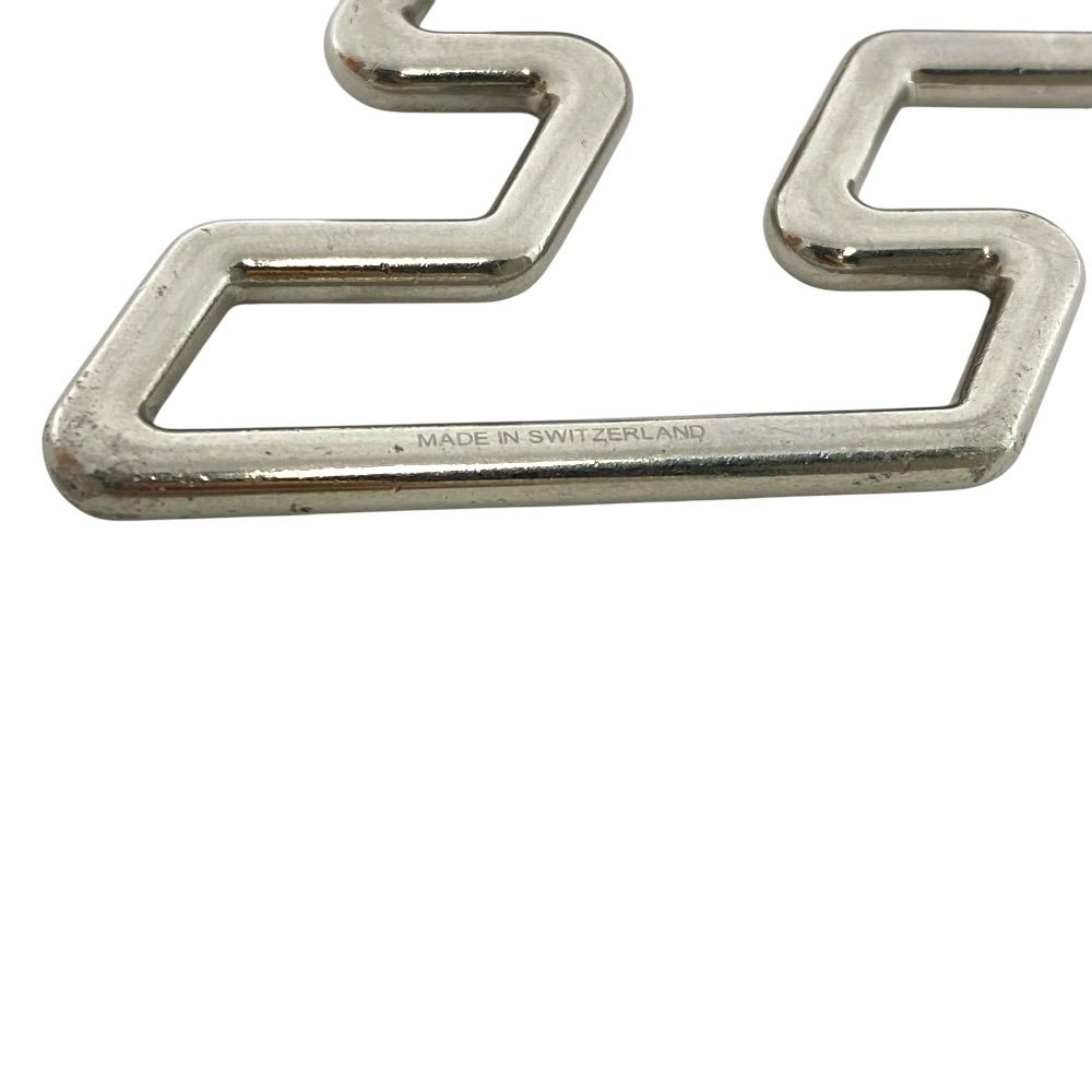 Hermes Too Speed Toe Charm Key Ring Key Holder Metal Silver Logo — view 3