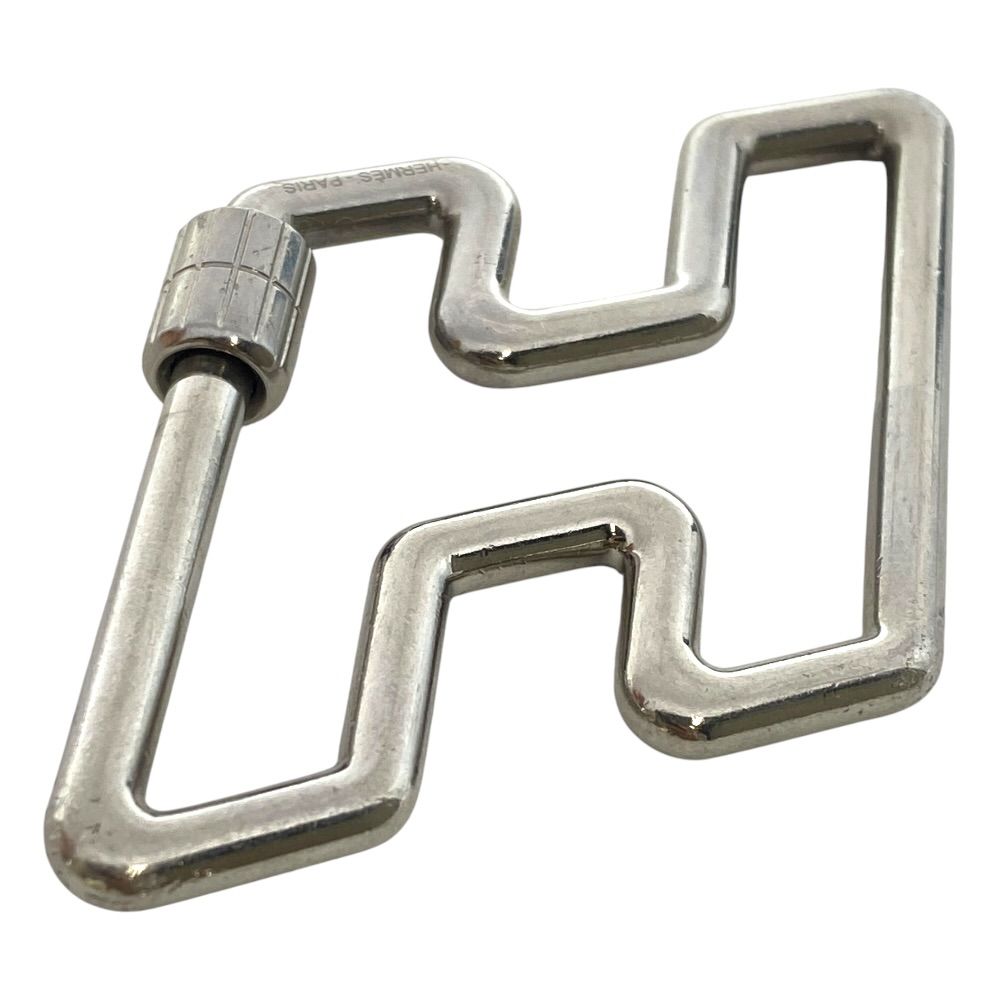 Hermes Too Speed Toe Charm Key Ring Key Holder Metal Silver Logo — view 6
