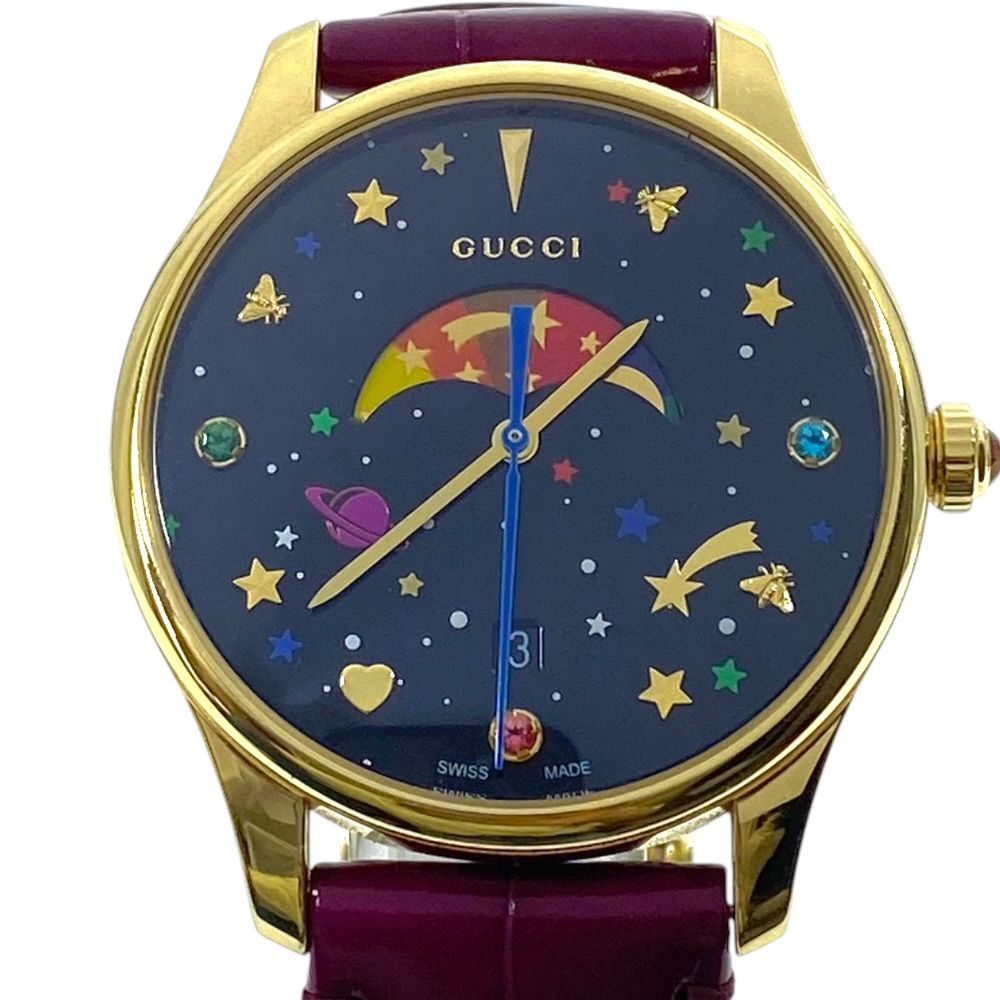 Gucci G-timeless Timeless Watch Quartz Moon Phase Bee Star Heart Space Black