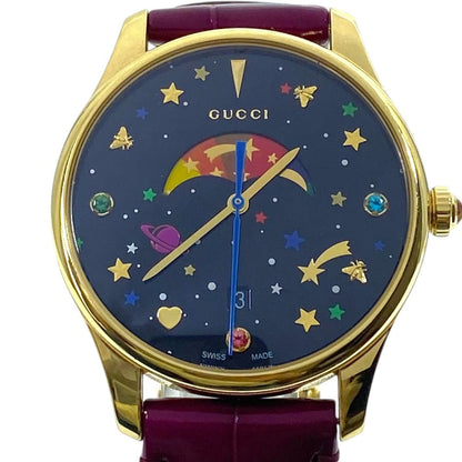 Gucci G-timeless Timeless Watch Quartz Moon Phase Bee Star Heart Space Black