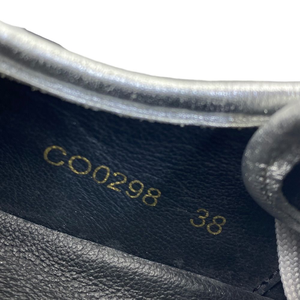 Dolce & Gabbana Sequin Glitter Sneakers Low Cut Silver Leather Logo & — view 8